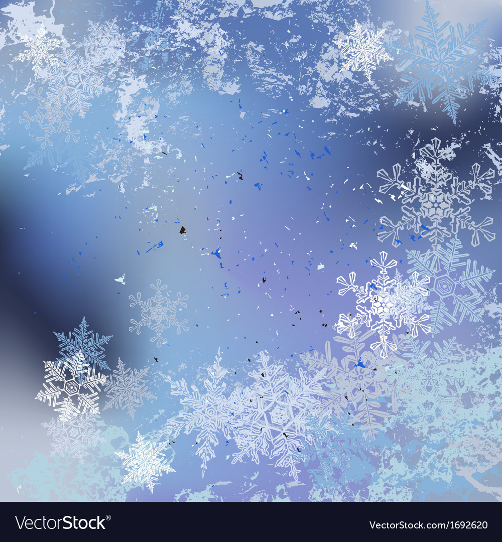 Winter Background Snowflakes Hoarfrost Royalty Free Vector