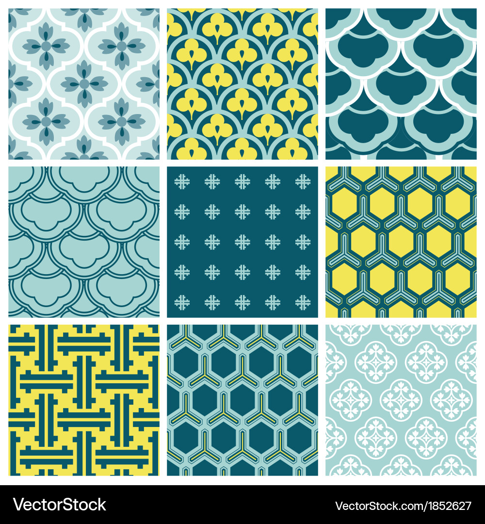 Seamless backgrounds Collection Vintage Tile Vector Image
