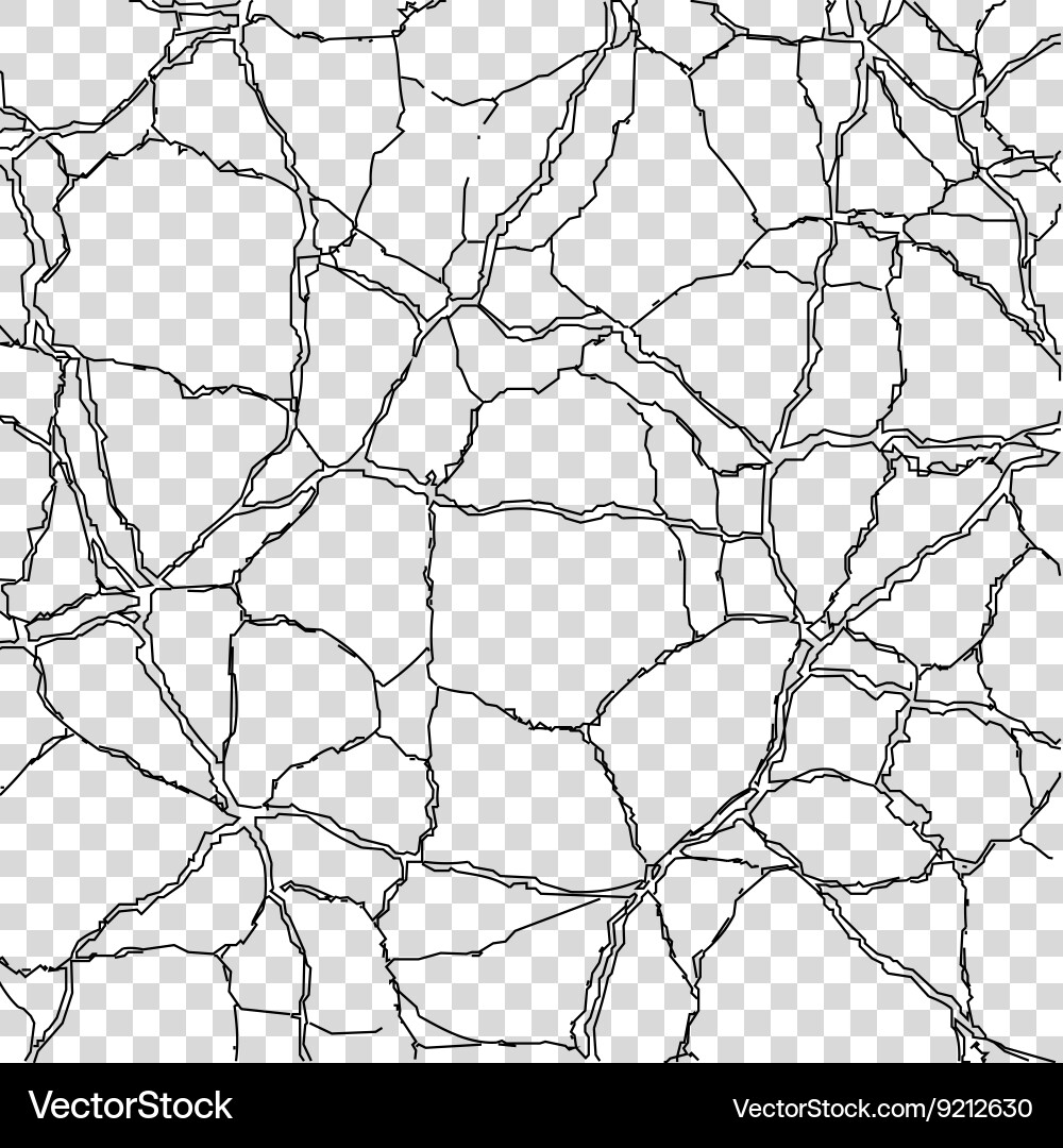 Texture cracked surface Isolated on transparent Vector Image