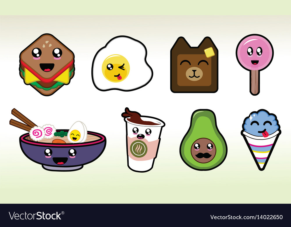 Cute Chibi Food Art Planner Stickers Royalty Free Vector - 1000x780 - jpeg Chibi Food