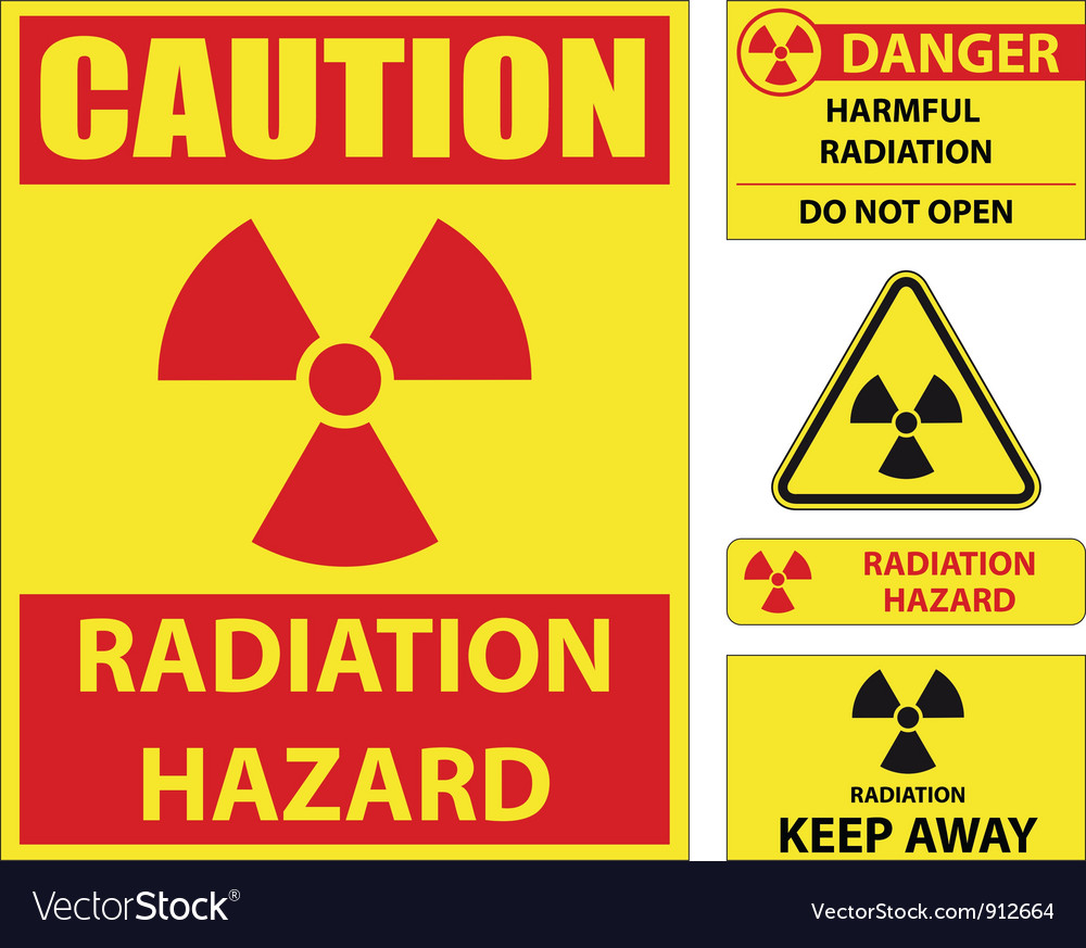 Radiation hazard signs Royalty Free Vector Image