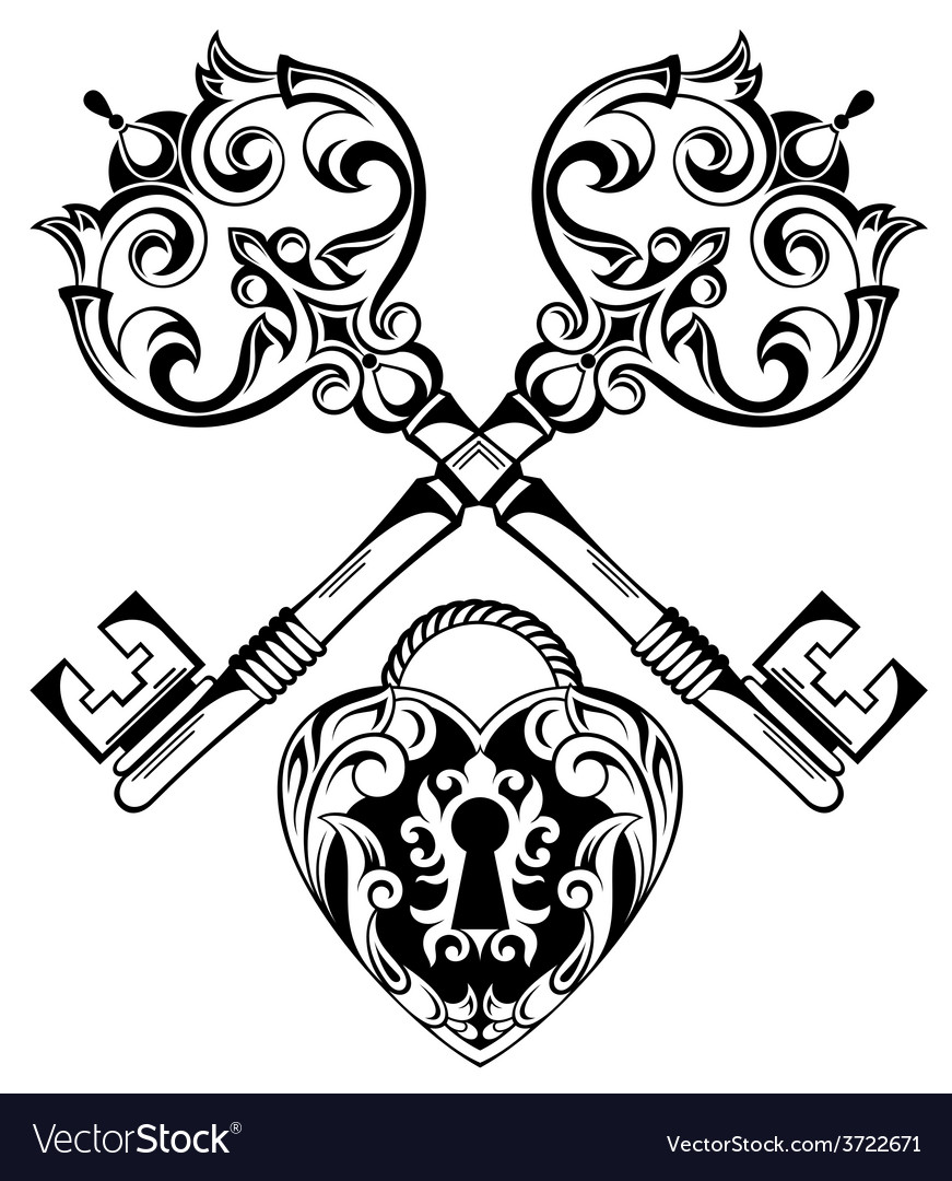 tattoo design of lock ands key royalty free vector image tattoo design of lock ands key royalty free vector image