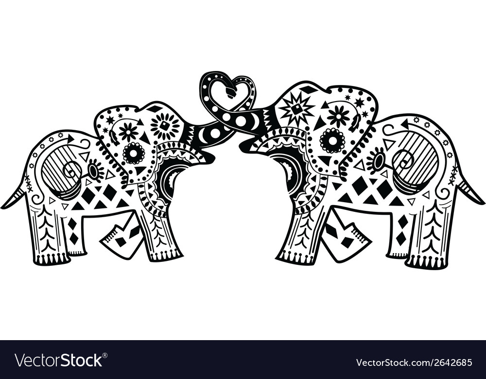 Download Mandala Elephants Royalty Free Vector Image - VectorStock