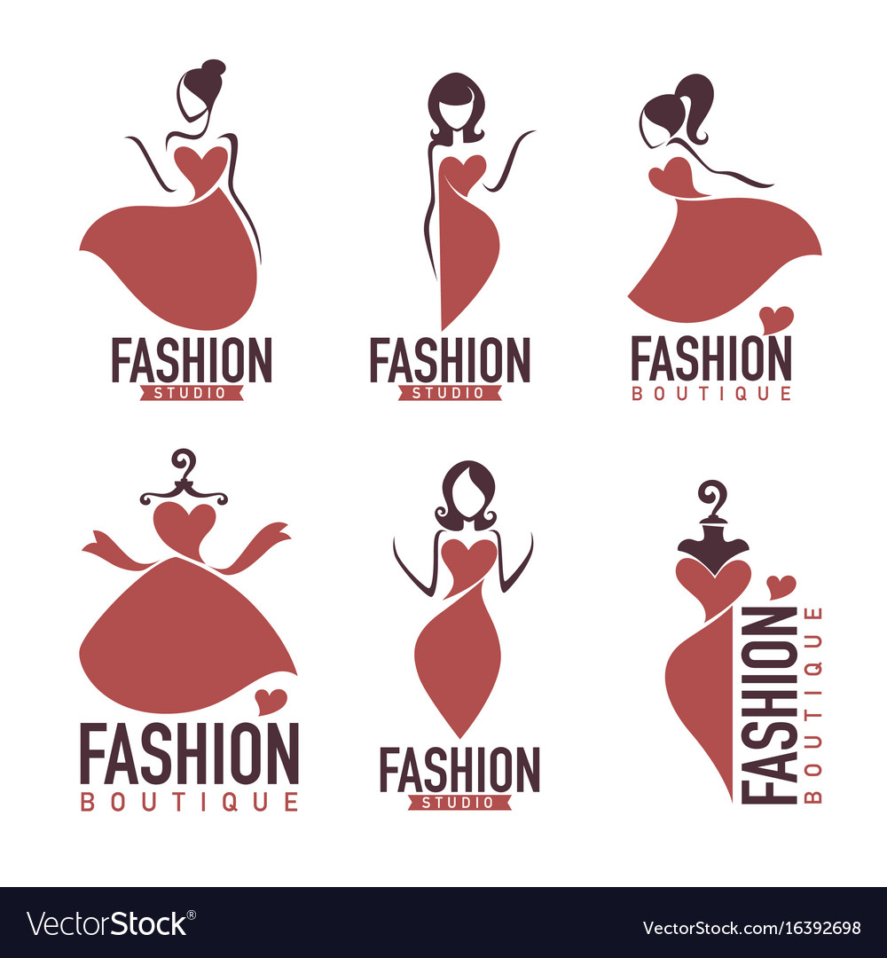Download Fashion and beautysalon studio boutique logo and Vector Image