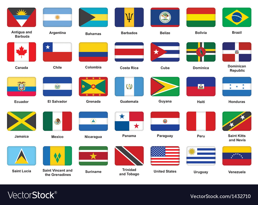 Download American countries flag icons Royalty Free Vector Image