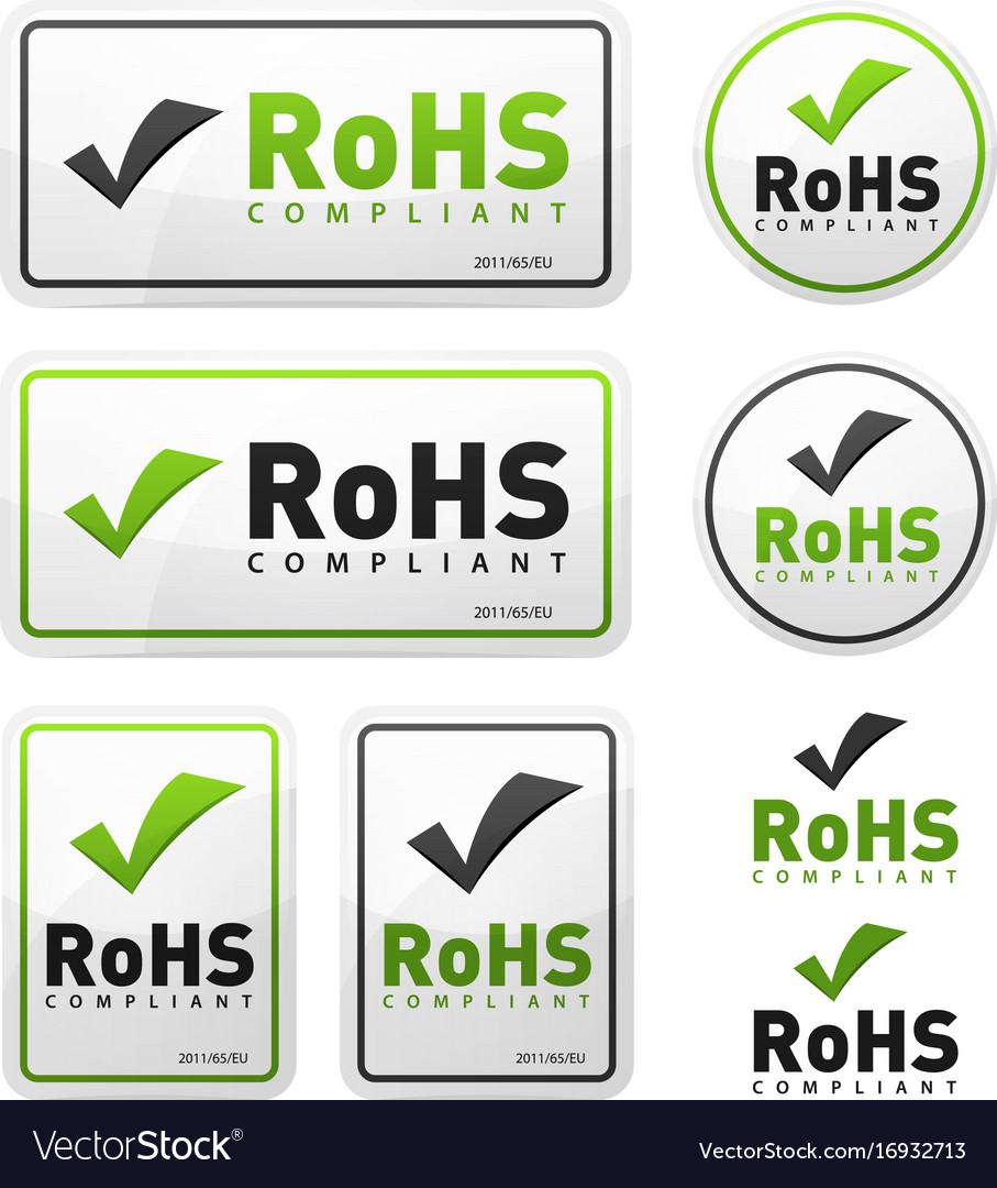 Rohs compliant icons set Royalty Free Vector Image