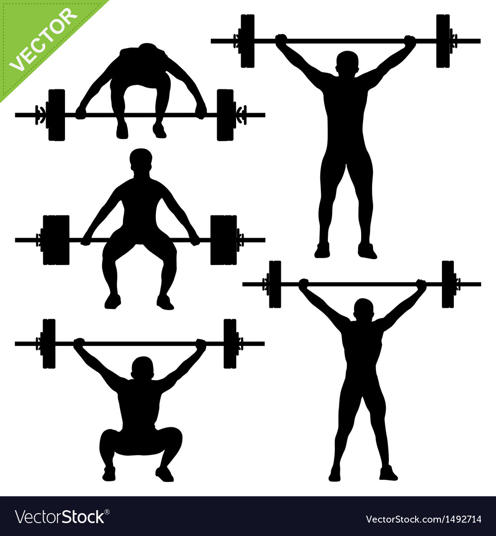 weight lifting silhouettes vector image