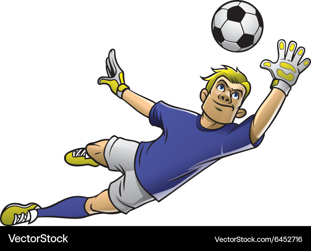 Soccer goalkeeper in action Royalty Free Vector Image