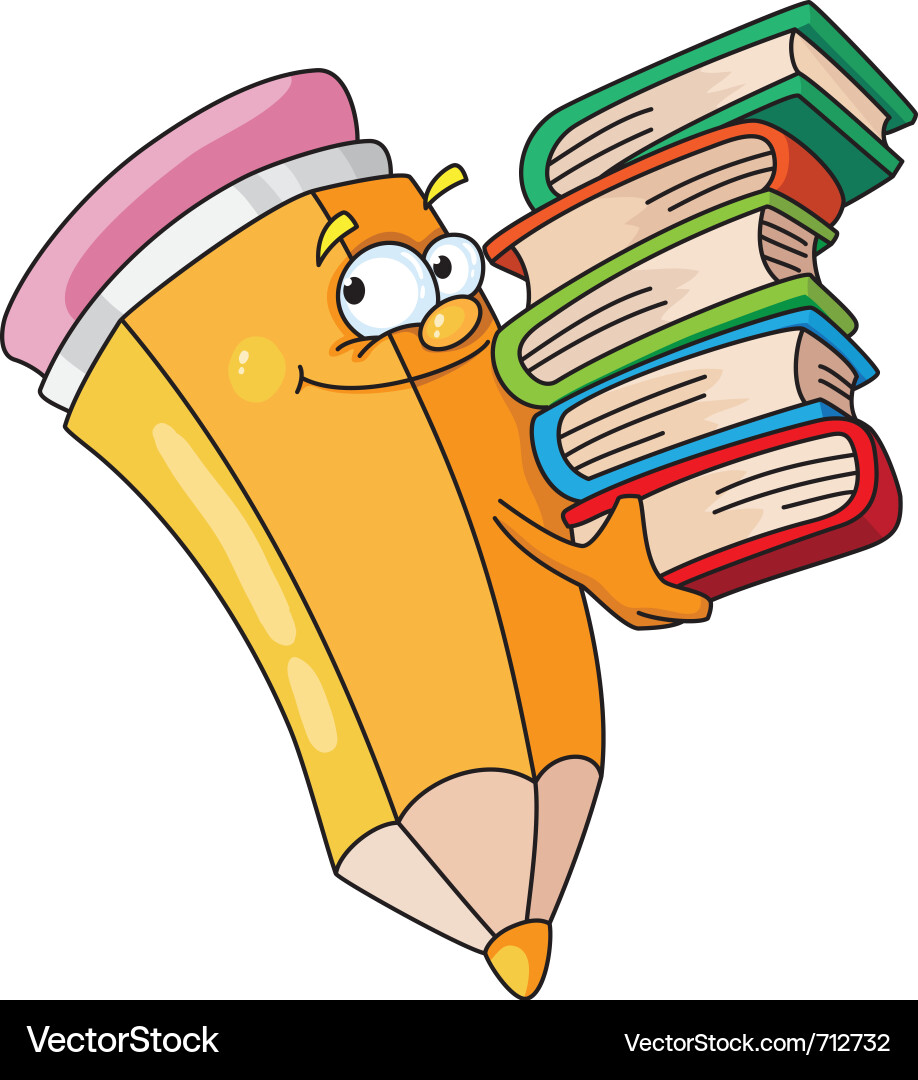 Book and pencil Royalty Free Vector Image VectorStock