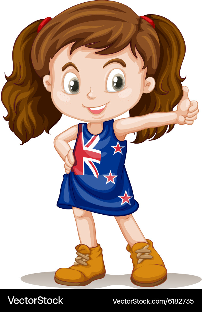 British girl having thumb up Royalty Free Vector Image