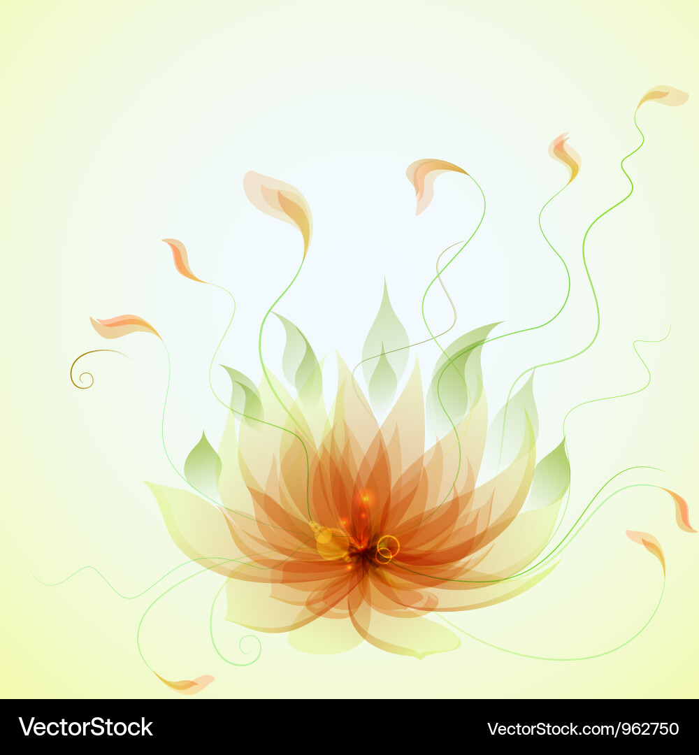 Abstract yellow lotus flower Royalty Free Vector Image