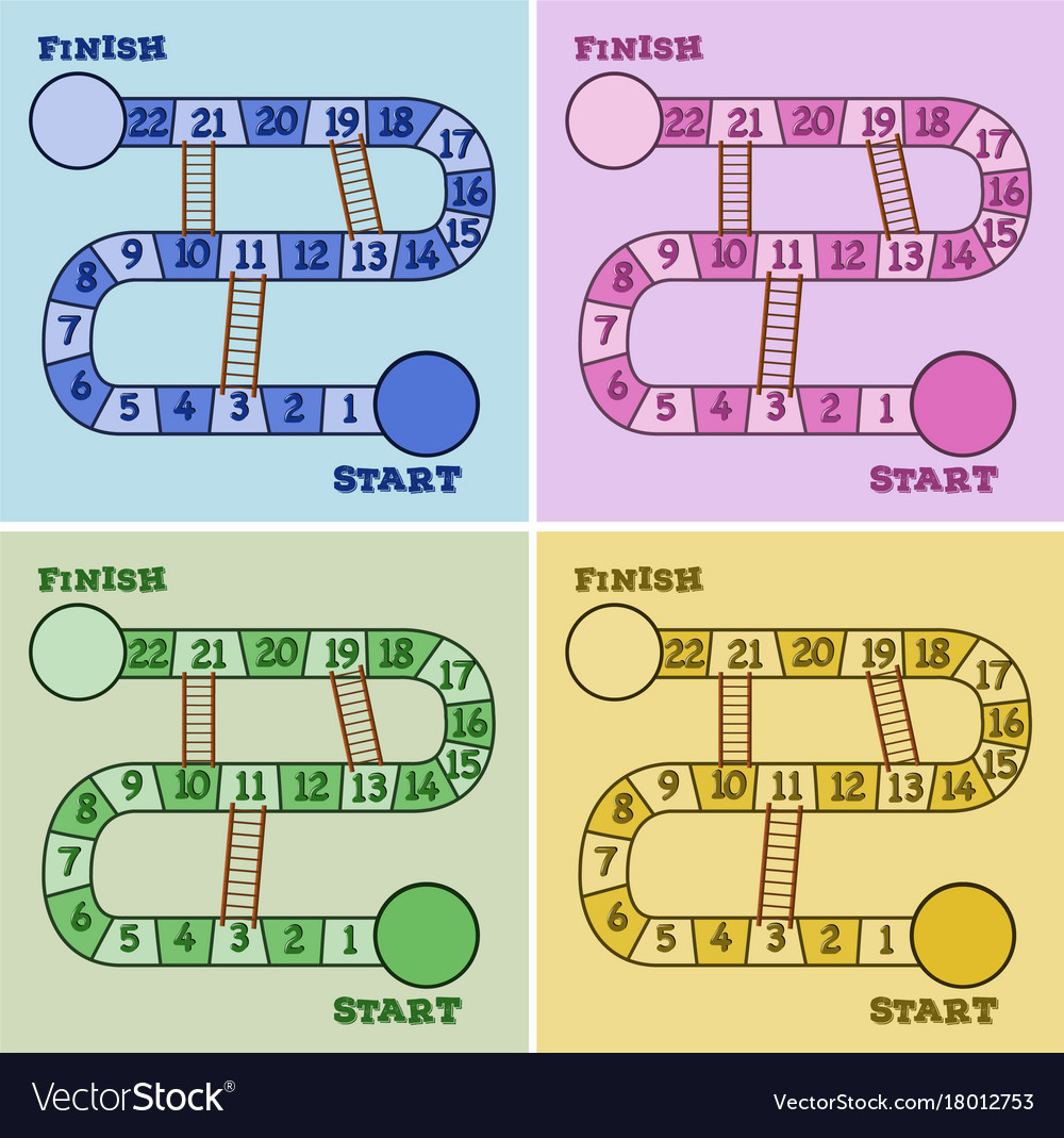 Boardgame Template In Four Colors Vector Image Boardgame Template In Four Colors Vector Image