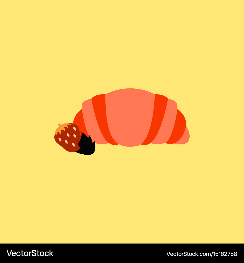 Strawberry chocolate croissant Royalty Free Vector Image