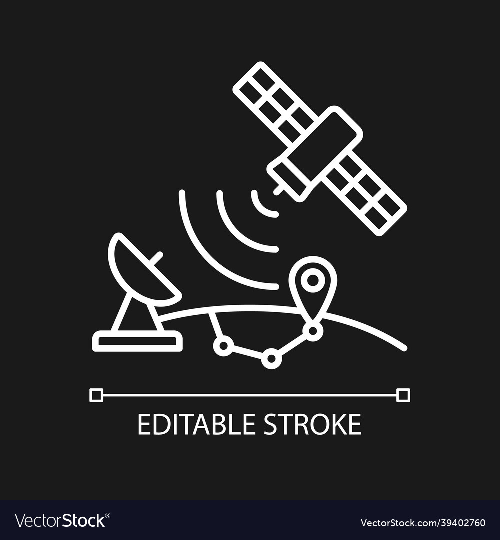 Global positioning system white linear icon Vector Image