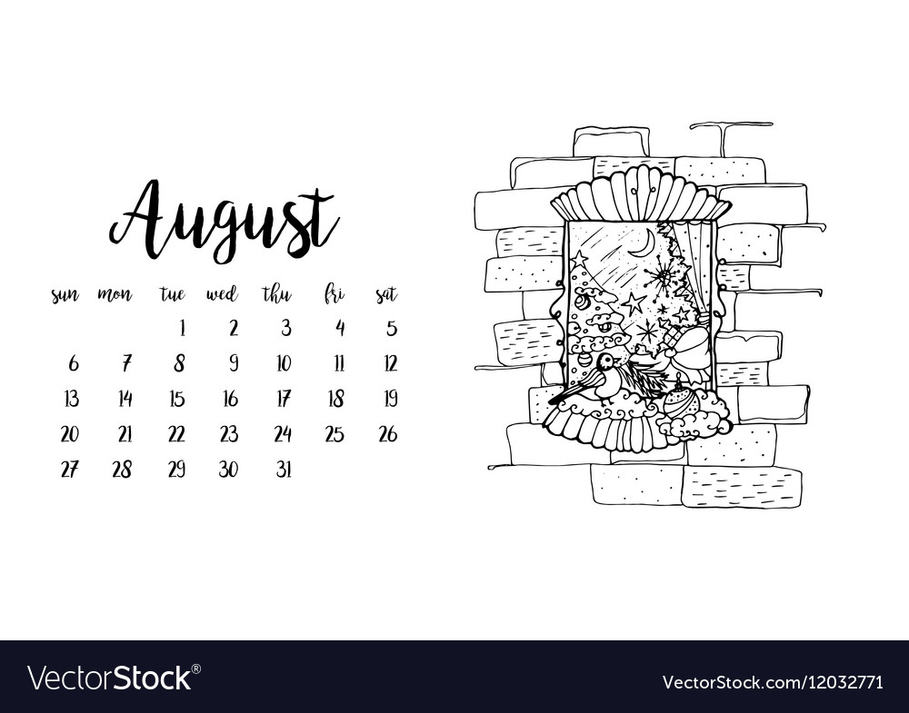 month of august calendar