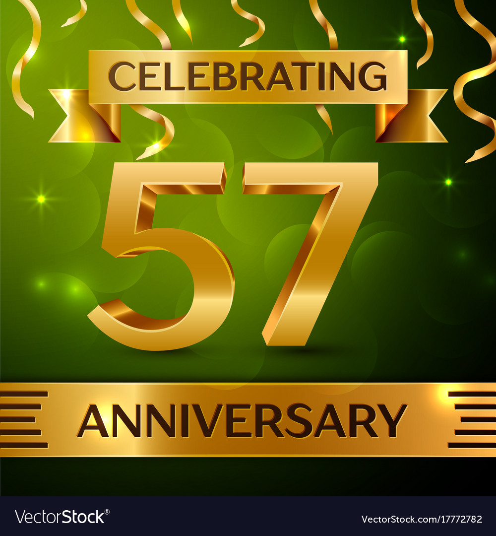 Seven Year Wedding Anniversary Symbol Images And Sign Ideas Fifty Seven Years Anniversary Celebration Design Vector Image