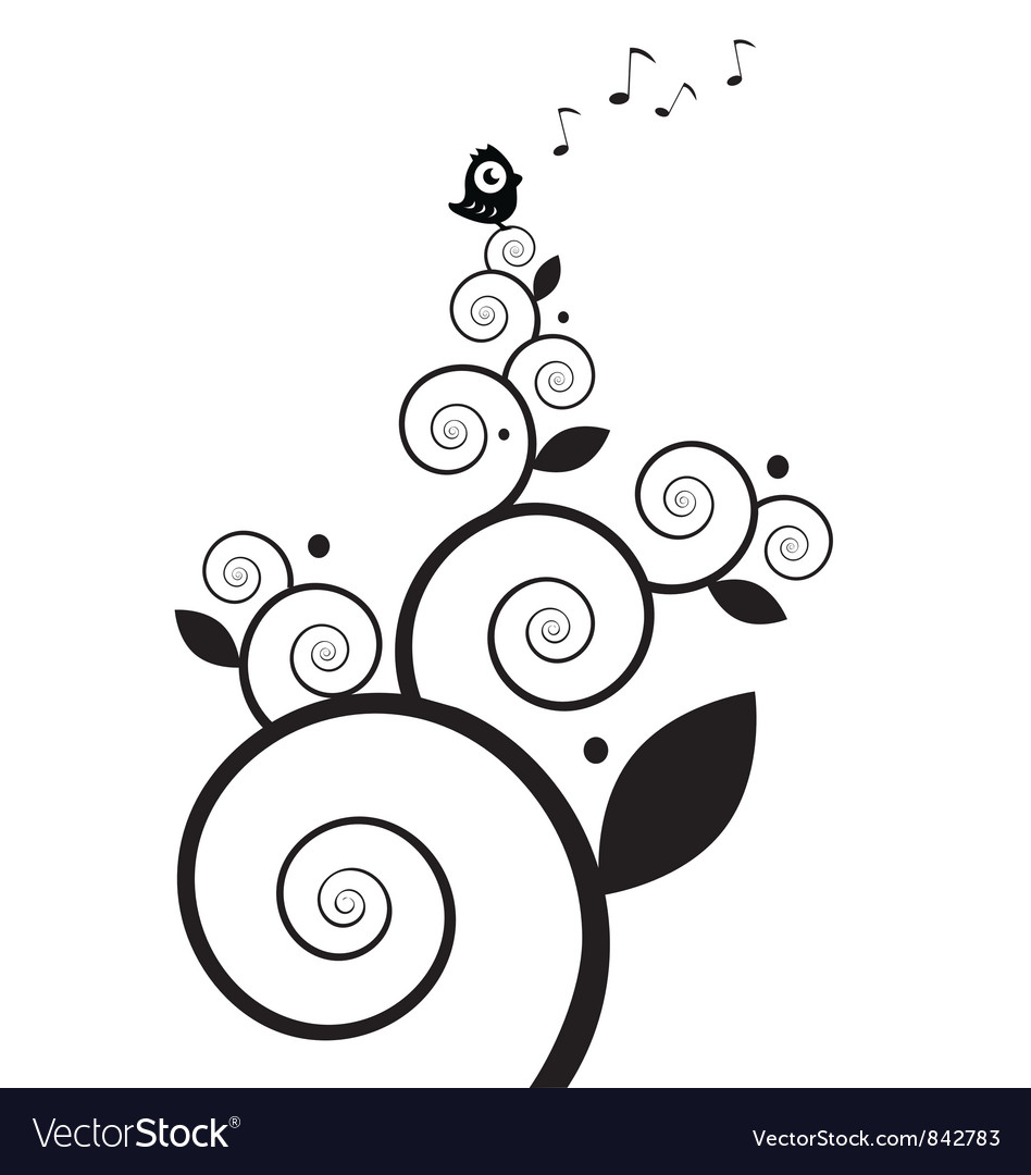 Bird on tree Royalty Free Vector Image - VectorStock