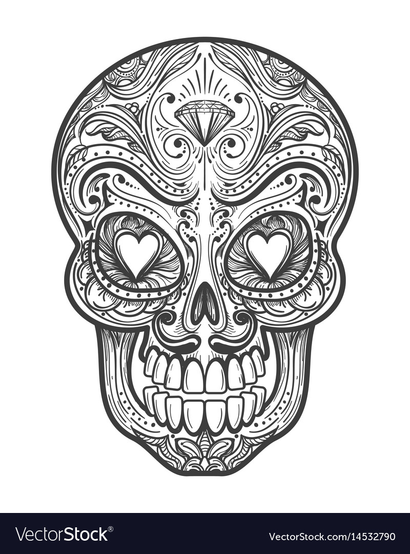 sugar skull tattoo royalty free vector image vectorstock sugar skull tattoo royalty free vector image vectorstock