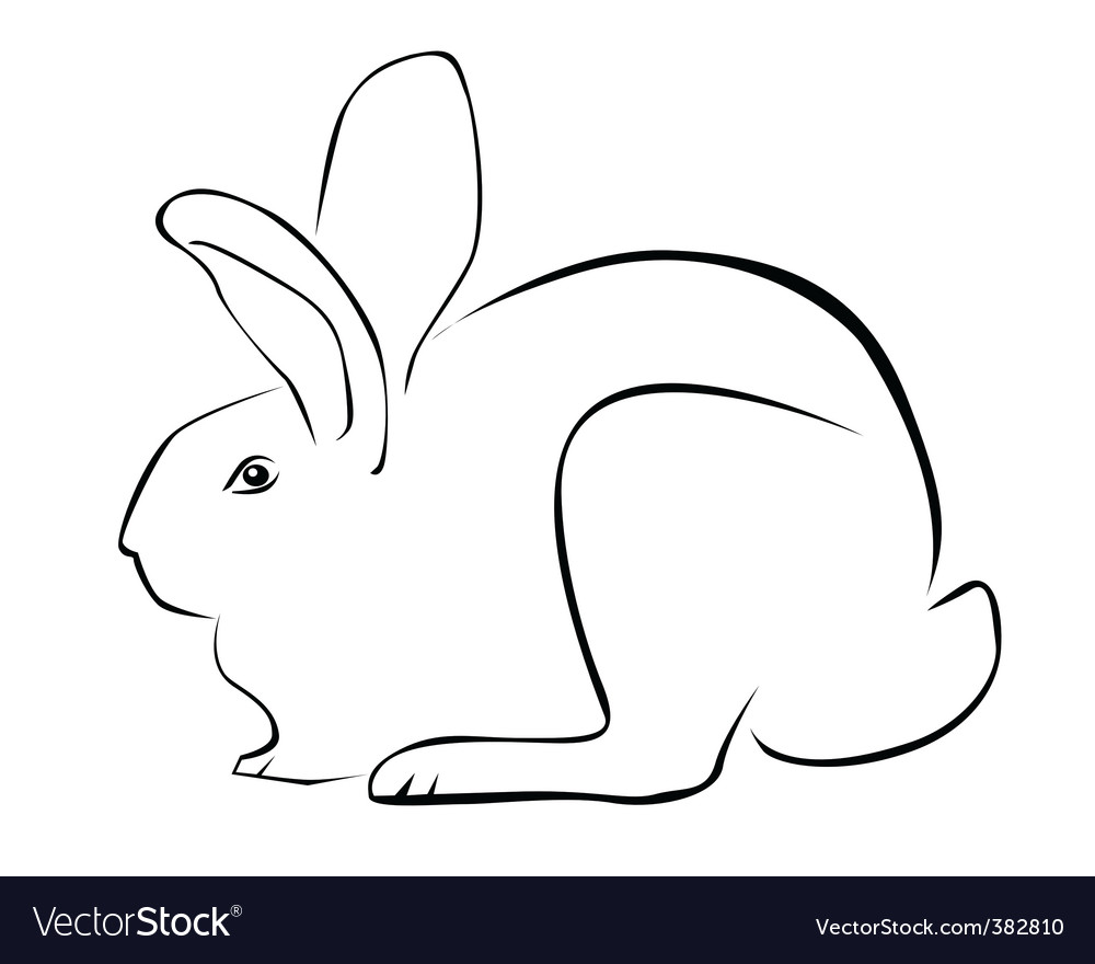 Tracing of a rabbit Royalty Free Vector Image - VectorStock