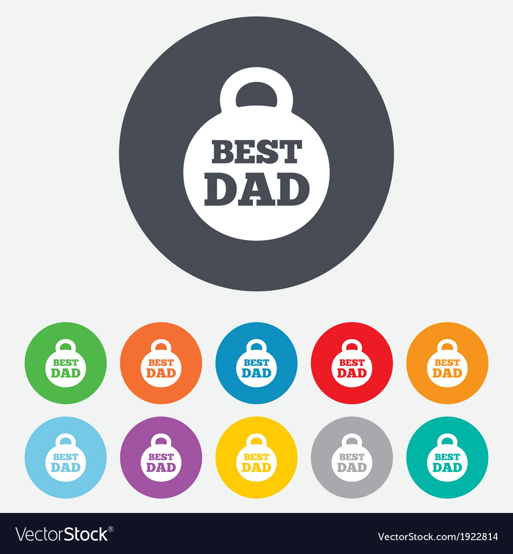 Best Dad Sign Icon Award Weight Symbol Royalty Free Vector - 1000x1080 - jpeg Dad Sign