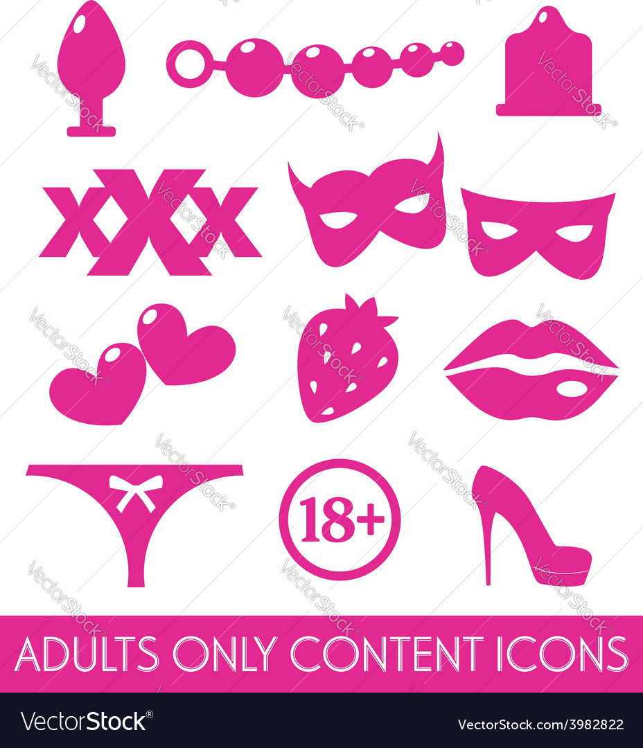 Set Of Sex Shop Icons Royalty Free Vector Image 