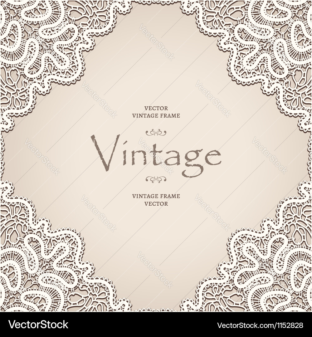 Old lace frame Royalty Free Vector Image VectorStock