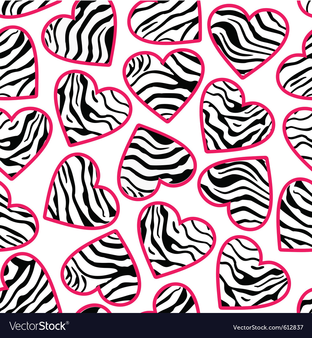 Download Zebra print hearts with pink outline Royalty Free Vector