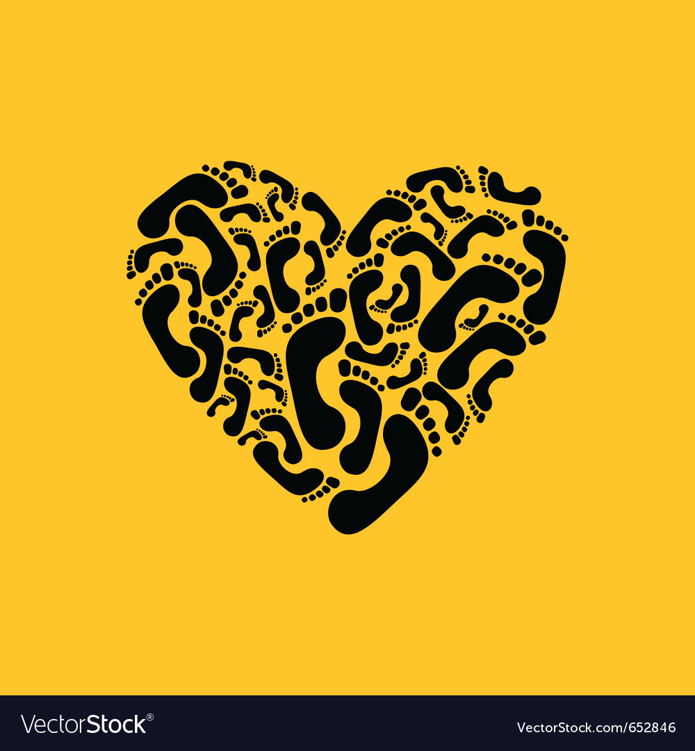 Download Footprint heart Royalty Free Vector Image - VectorStock