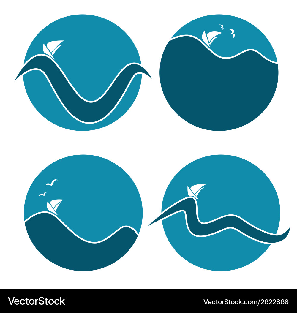 Sea symbols Royalty Free Vector Image - VectorStock