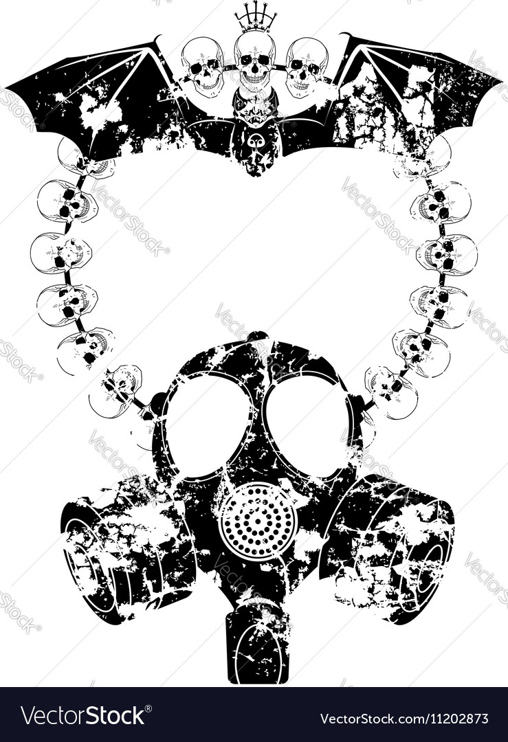 Download Horror frame with gas mask Royalty Free Vector Image