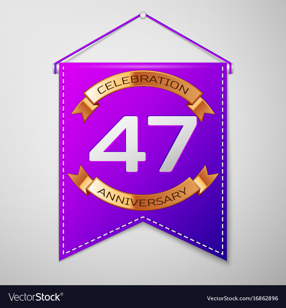 Seven Year Wedding Anniversary Symbol Images And Sign Ideas Forty Seven Years Anniversary Celebration Design Vector Image