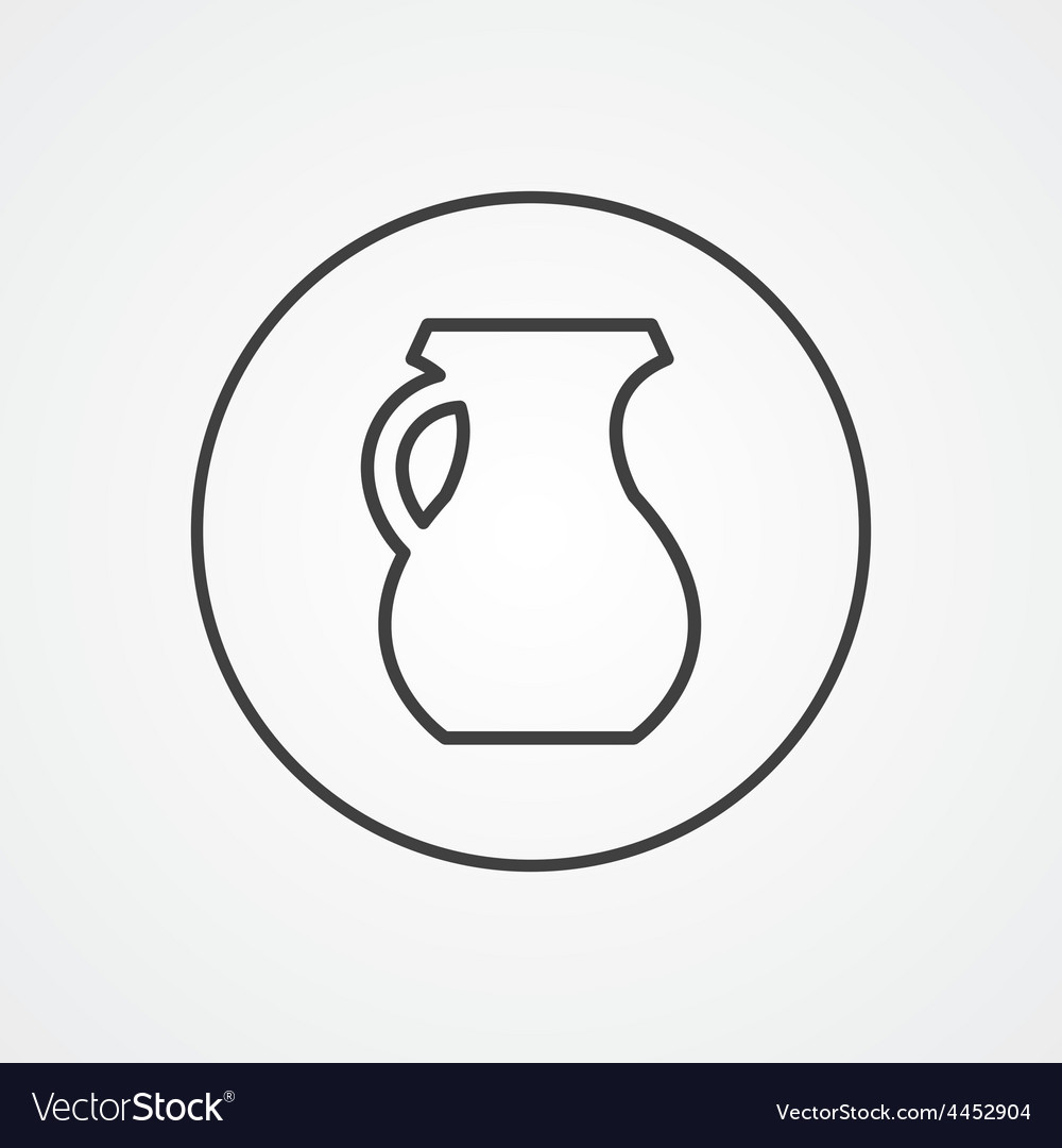 pitcher outline symbol dark on white background vector image