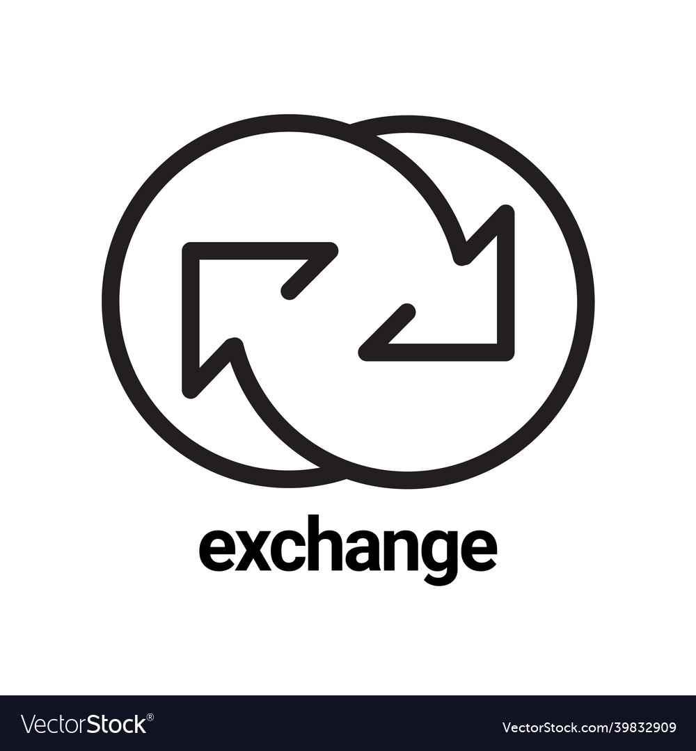 Exchange arrow icon symbol or emblem Royalty Free Vector