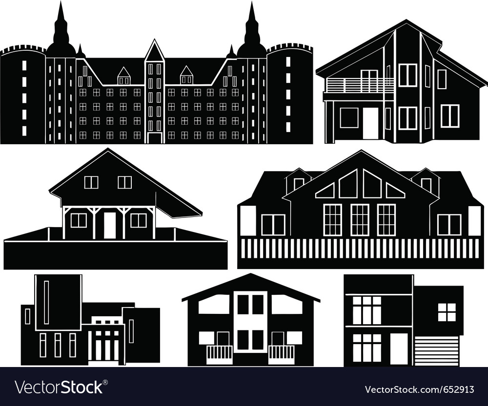 Download House silhouettes Royalty Free Vector Image - VectorStock