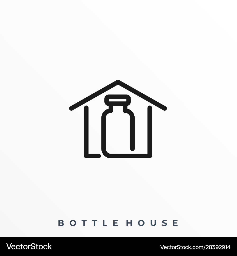 Bottle house template Royalty Free Vector Image