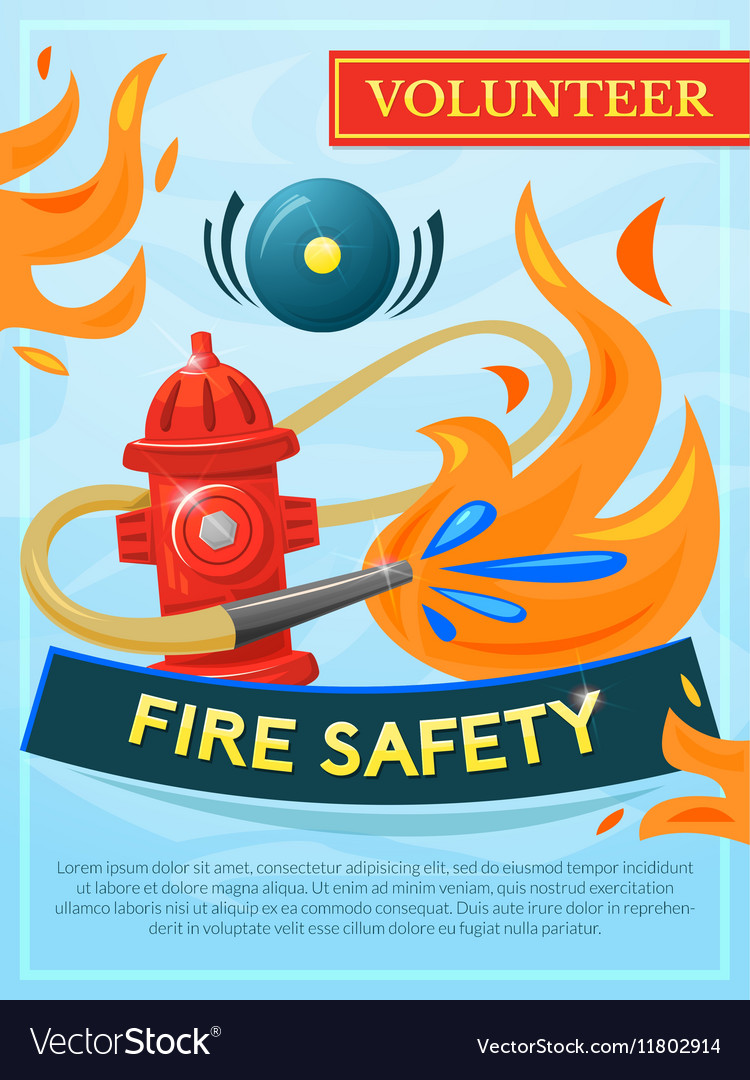 Fire safety poster Royalty Free Vector Image VectorStock