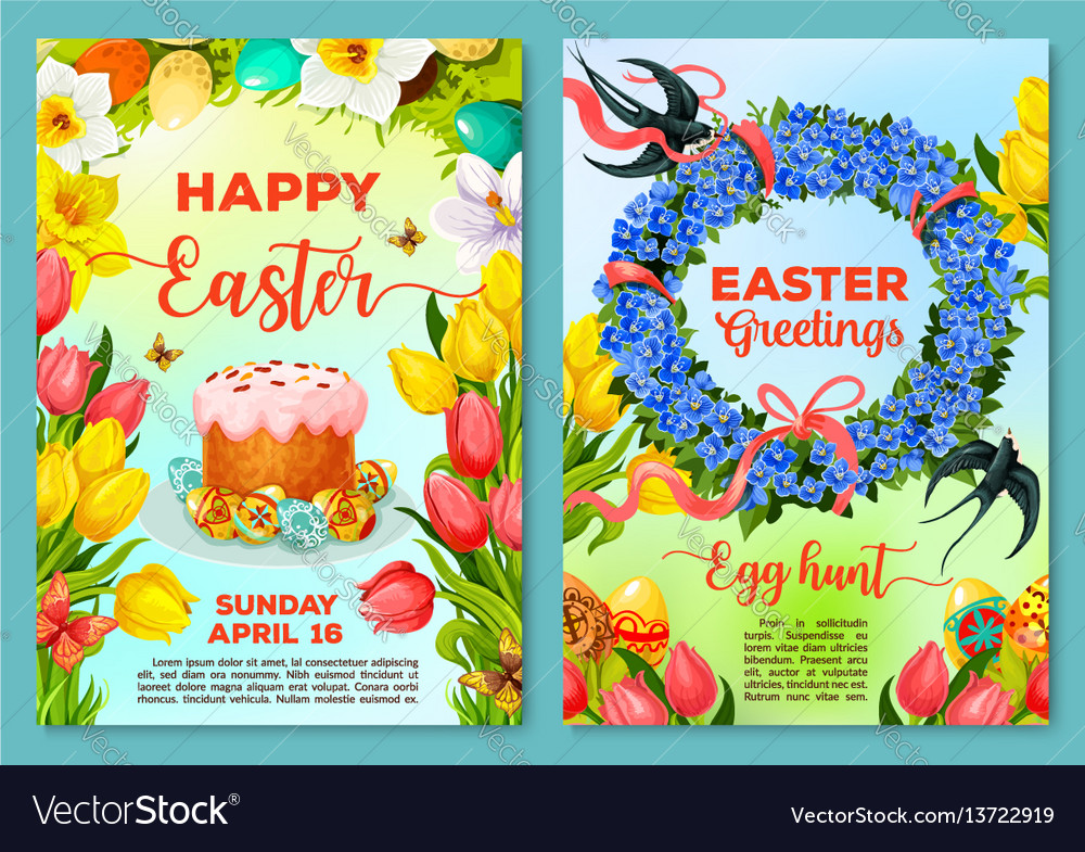 easter egg hunt poster invitation flyer template vector image easter egg hunt flyers