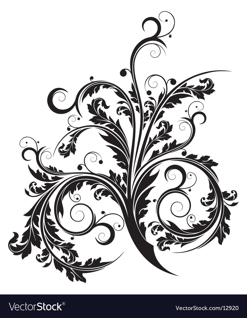 Floral scroll Royalty Free Vector Image VectorStock