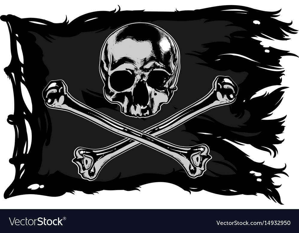Download Pirate flag with a skull Royalty Free Vector Image ...