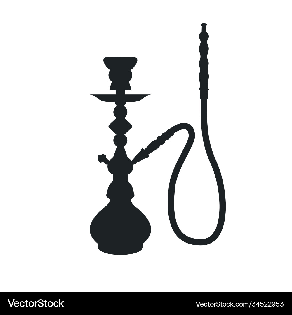 Black Silhouette A Hookah Royalty Free Vector Image