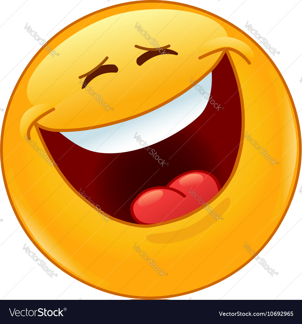 Laughing out loud with closed eyes emoticon Vector Image