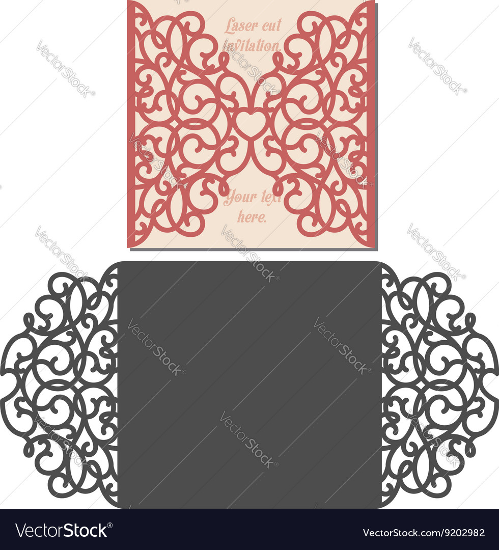 Laser cut envelope template for invitation Vector Image Laser cut envelope template for invitation Vector Image