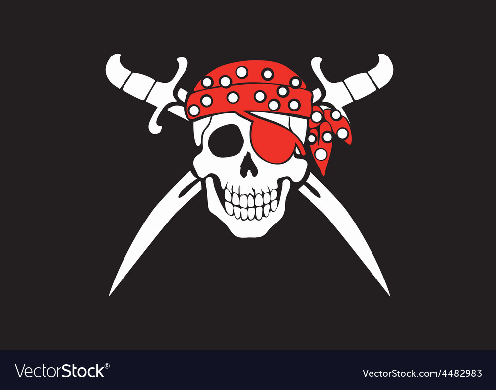 Jolly Roger pirate flag Royalty Free Vector Image