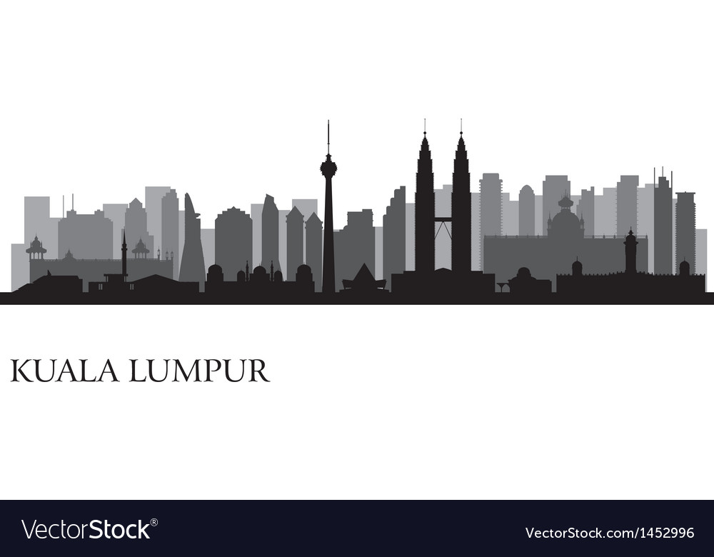 Kuala Lumpur city skyline Royalty Free Vector Image