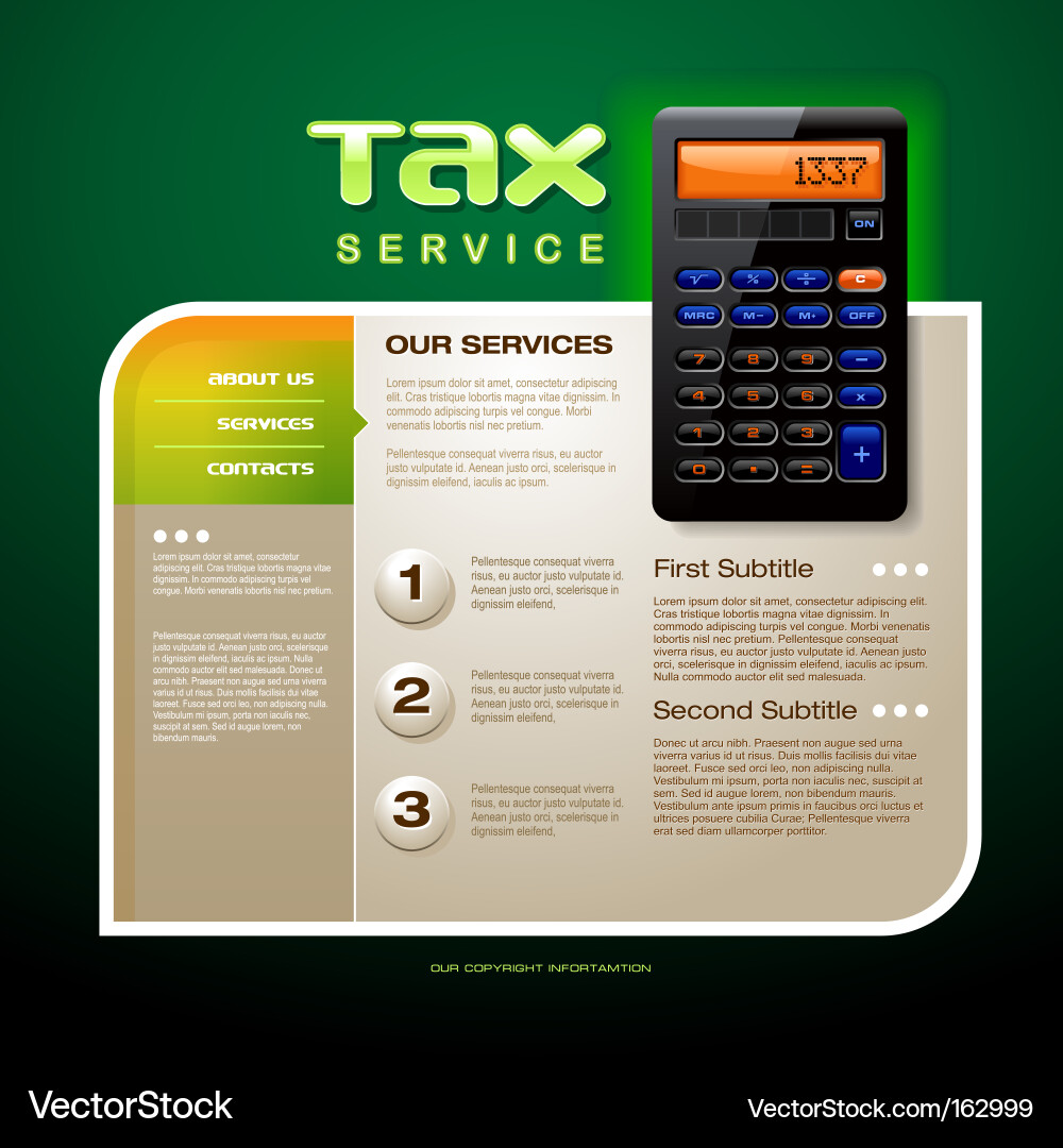 Tax service brochure Royalty Free Vector Image