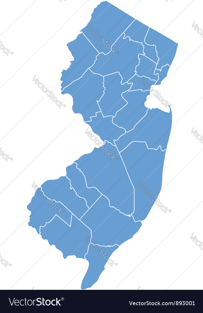 Download State map of New Jersey by counties Royalty Free Vector