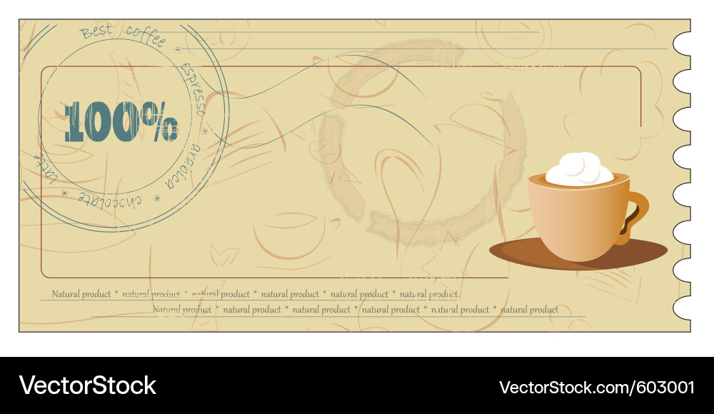 Coffee coupon Royalty Free Vector Image VectorStock