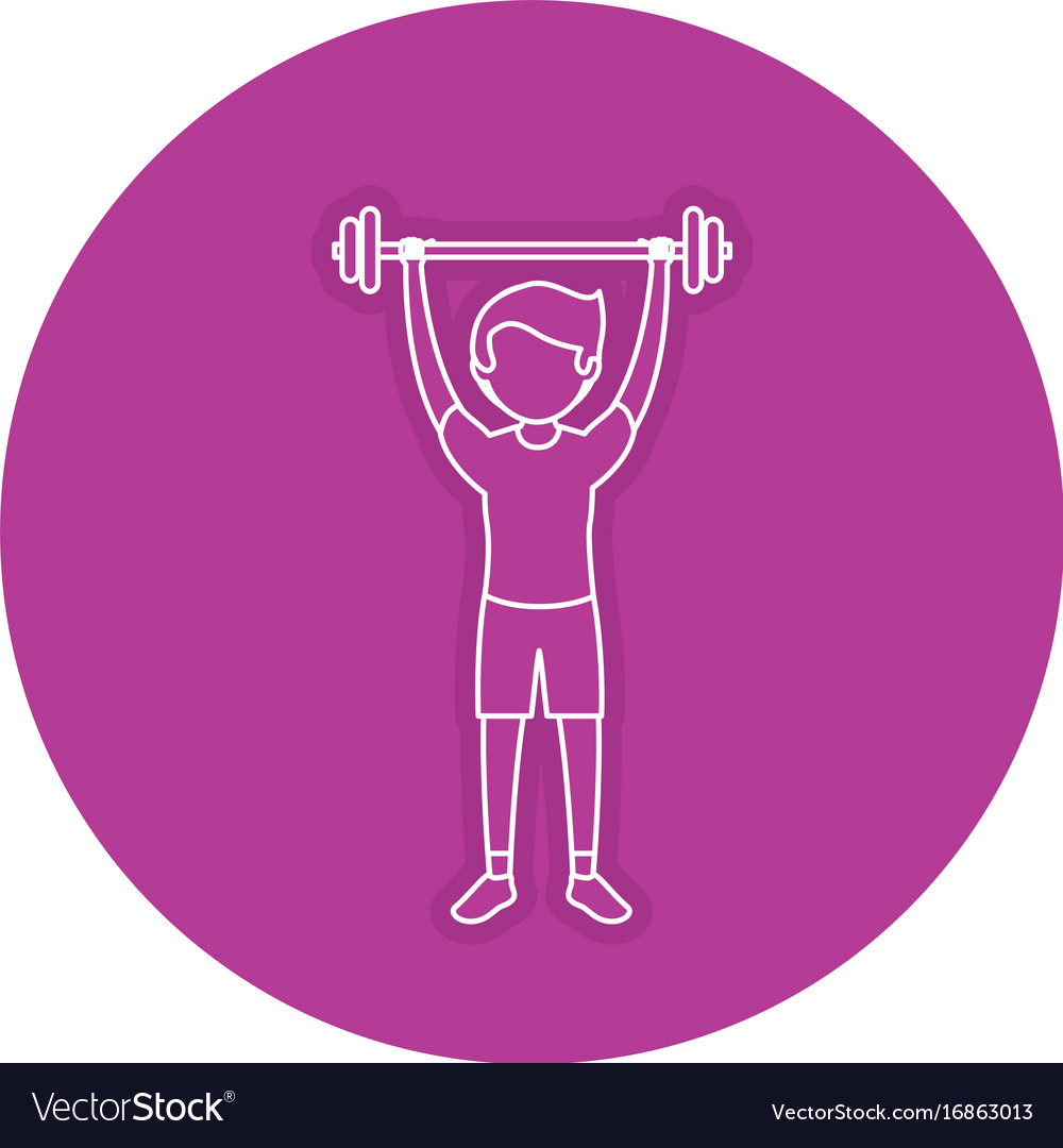 Avatar man weight lifting Royalty Free Vector Image
