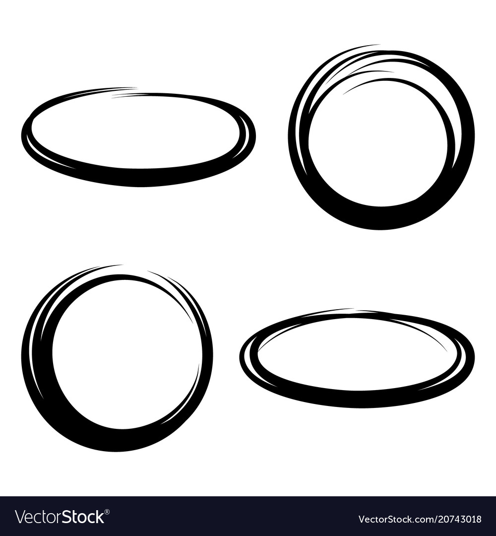 Oval and round sketch Royalty Free Vector Image
