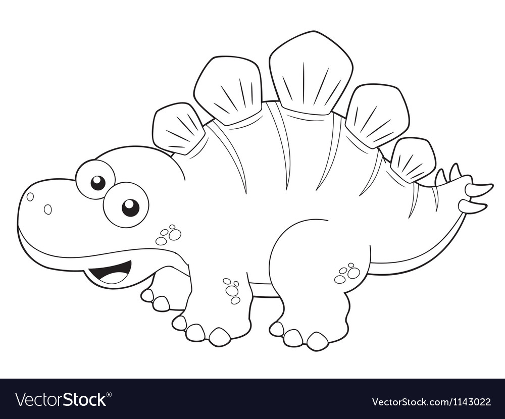 cartoon dinosaur outline vector image